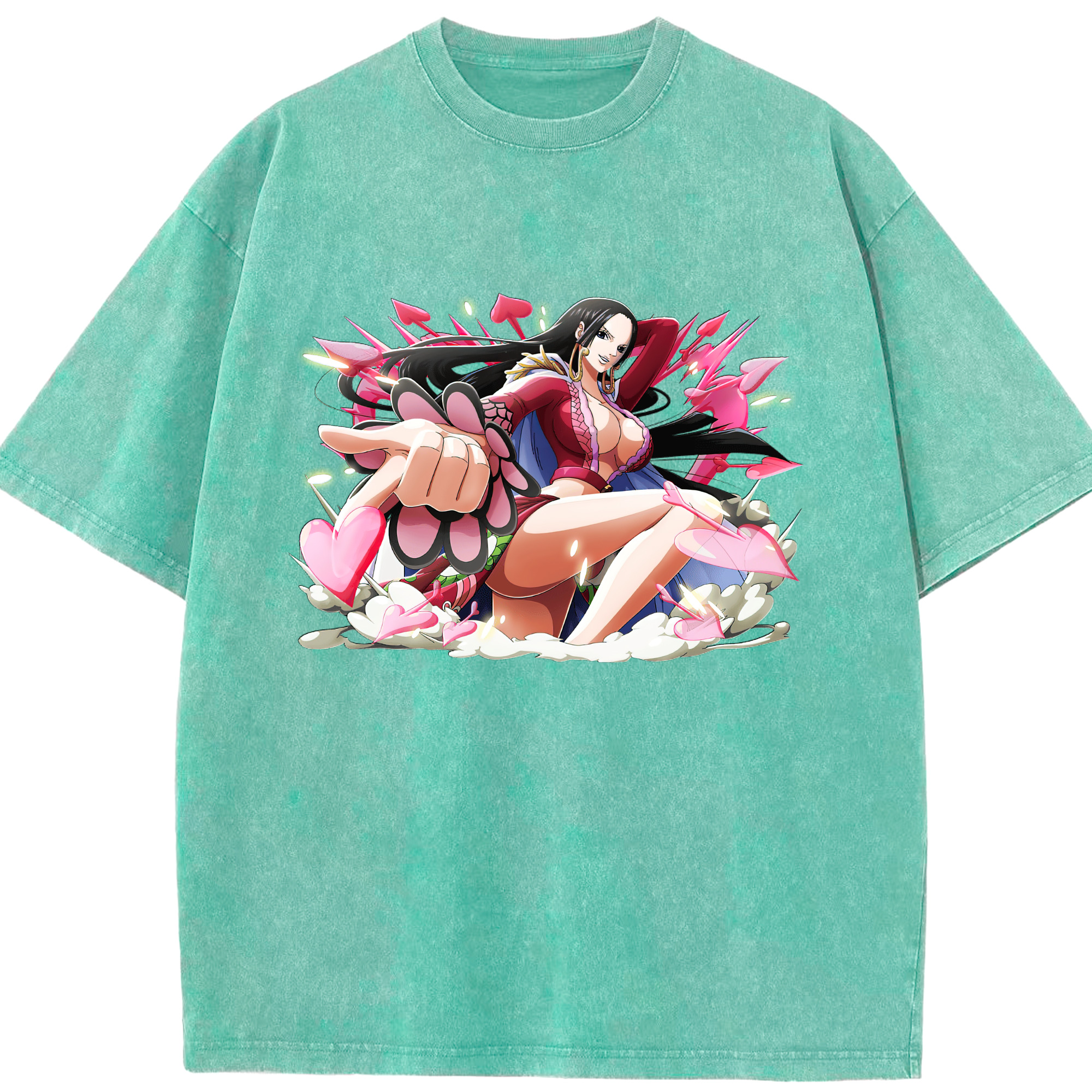 ワンピース ボア・ハンコック ONE PIECE Boa·Hancock 綿100% ヴィンテージ風 半袖Tシャツ（フロントプリント）